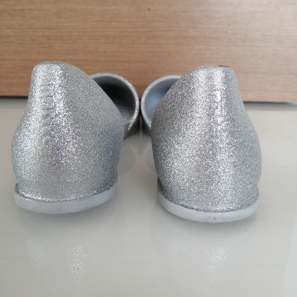 Native Audrey Bling D'Orsay Silver Glitter Sparkle Slip On Flats 8 - Picture 9 of 16